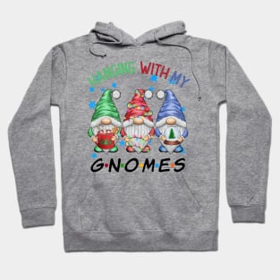 Funny Christmas Gnome Hanging With My Gnomies Family Pajamas Hoodie